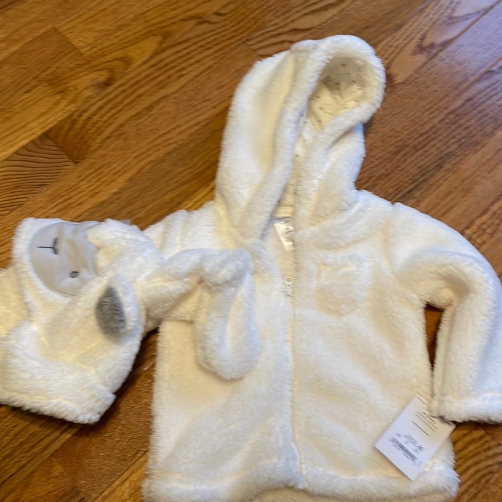 NWT Carters Fleece Jacket Set with Hat and Mittens